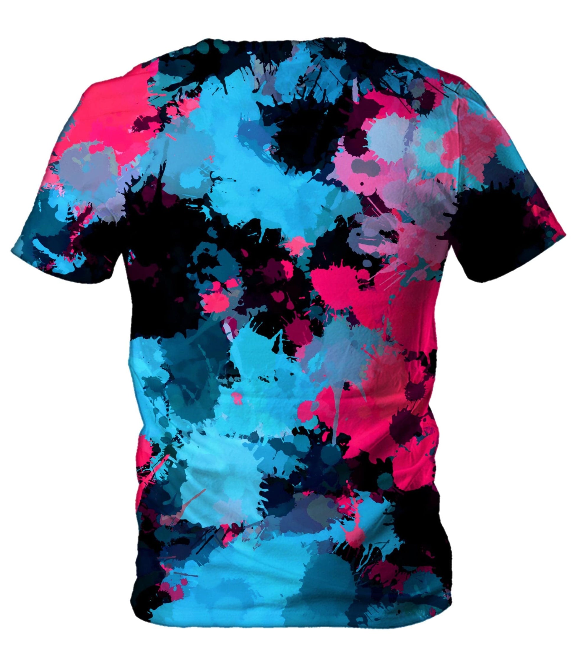 Pink and Blue Paint Splatter Men's T-Shirt (Ready To Ship), Ready To Ship, | iEDM