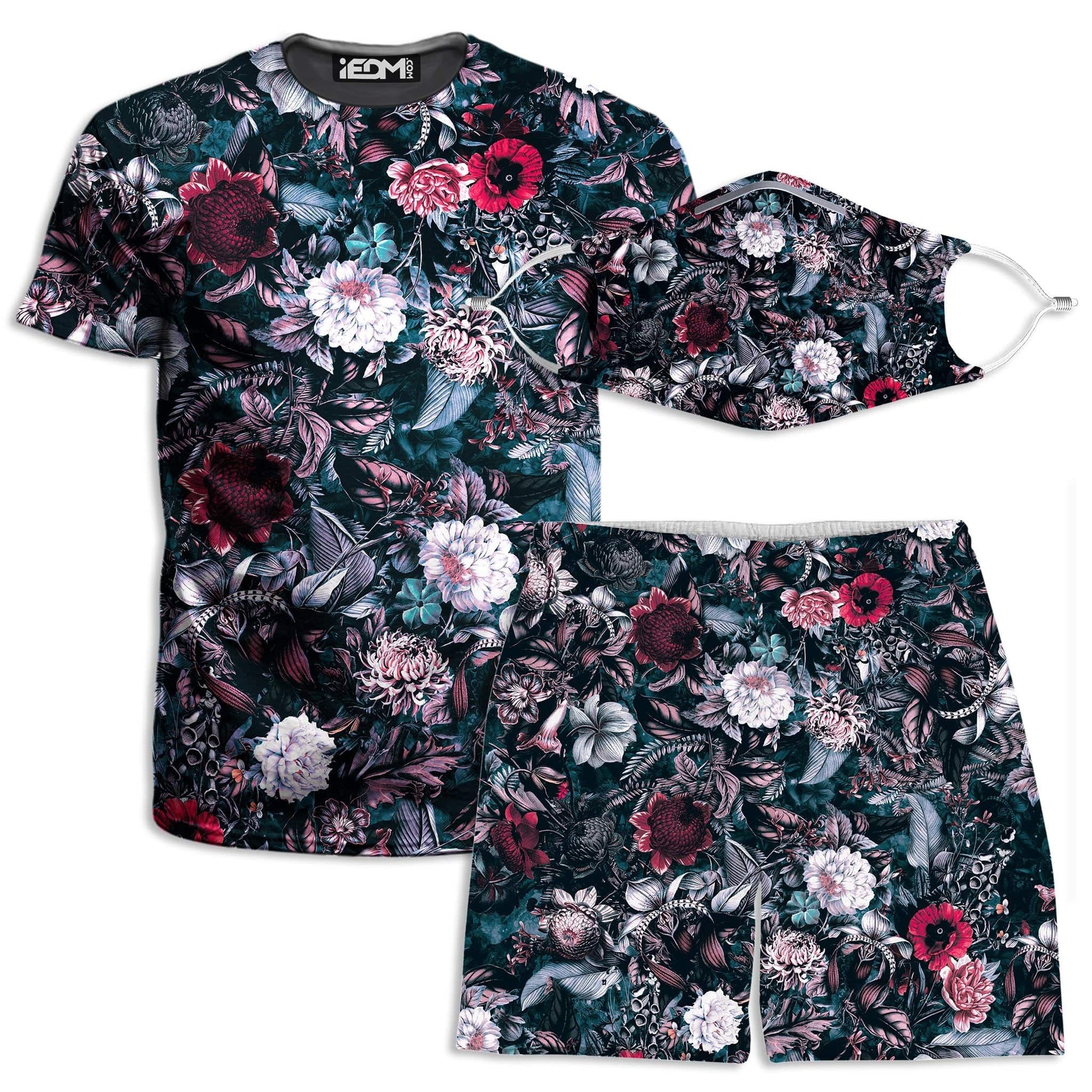 Blue Garden T-Shirt and Shorts with PM 2.5 Face Mask Combo, Riza Peker, | iEDM