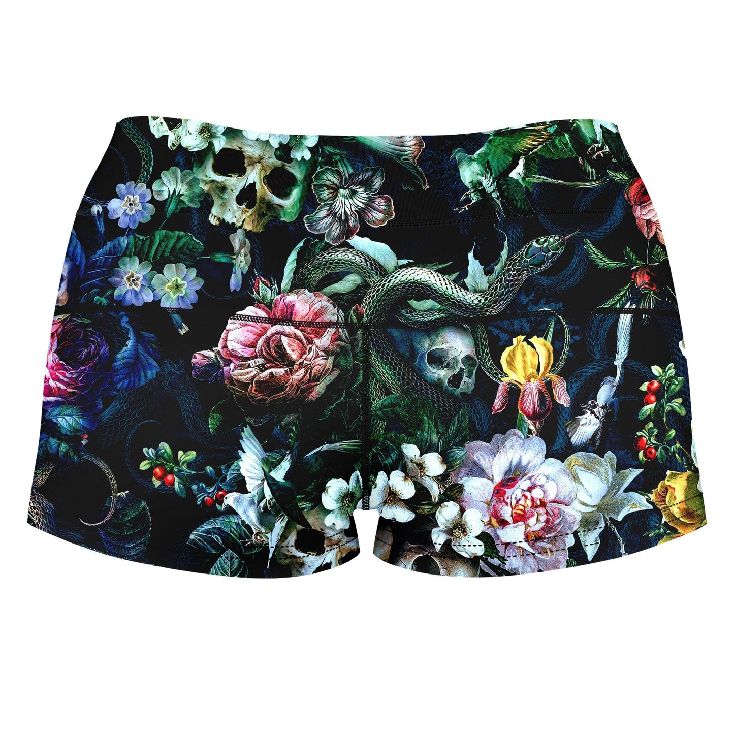 Dark Splendor High-Waisted Women's Shorts, Riza Peker, | iEDM