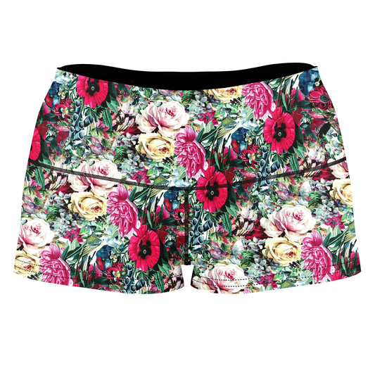Floral Dorian High-Waisted Women's Shorts, Riza Peker, | iEDM