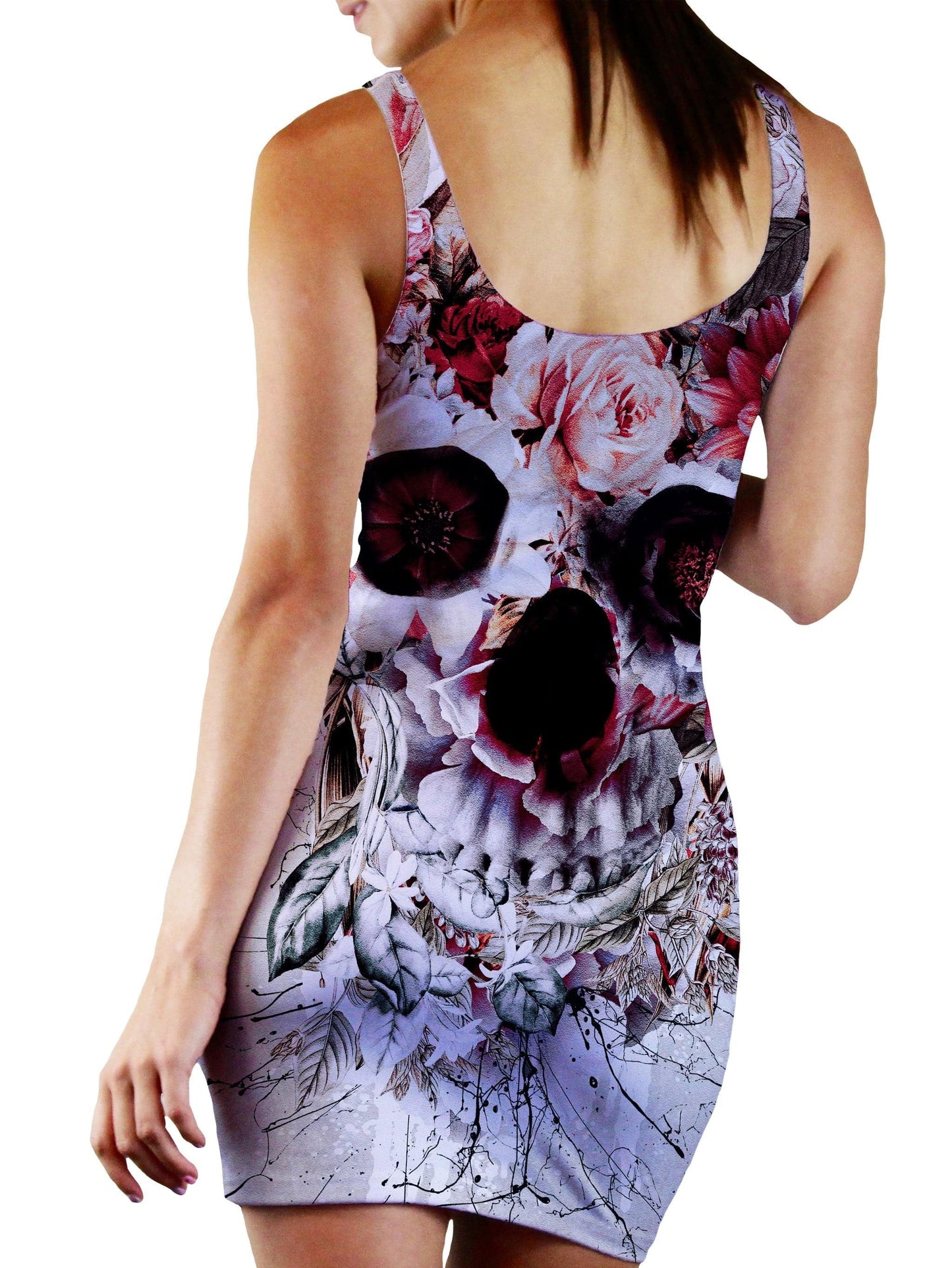Floral Skull Bodycon Mini Dress, Riza Peker, | iEDM