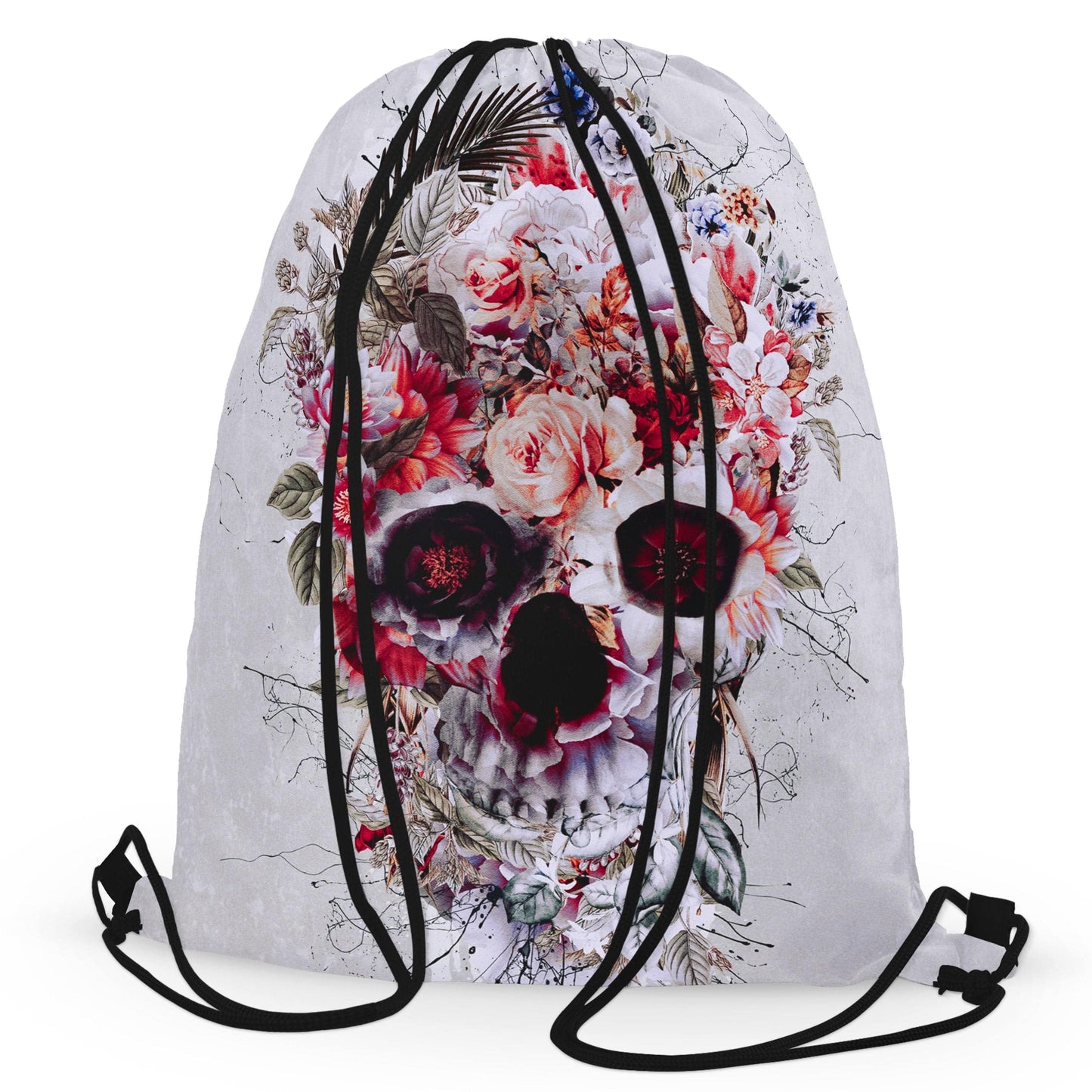 Floral Skull Drawstring Bag, Riza Peker, | iEDM