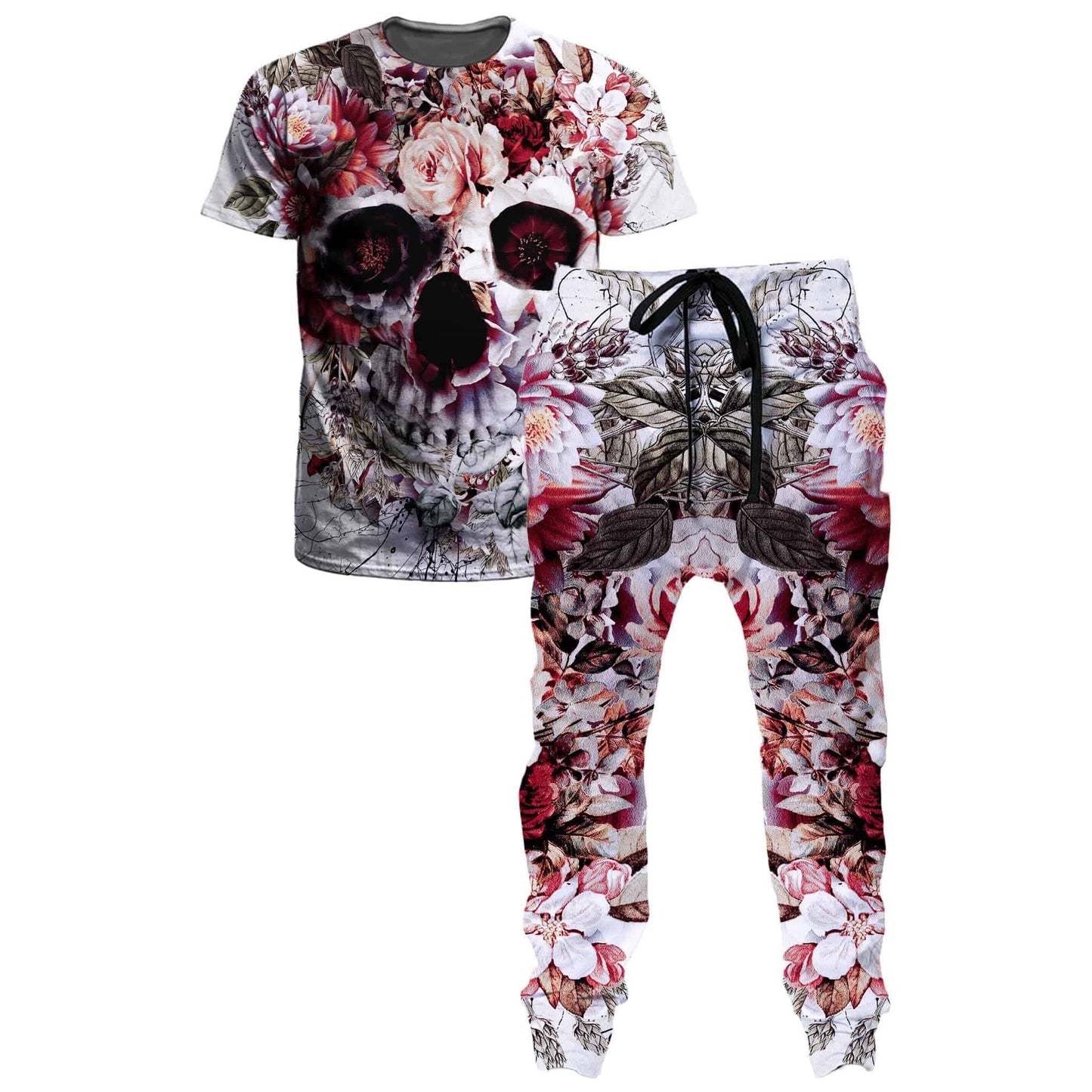 Floral Skull T-Shirt and Joggers Combo, Riza Peker, | iEDM