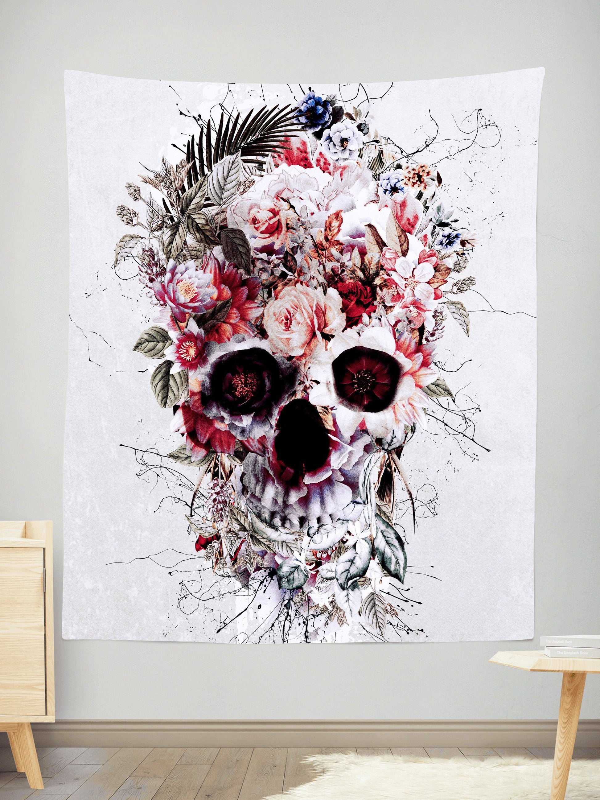 Floral Skull Tapestry, Riza Peker, | iEDM