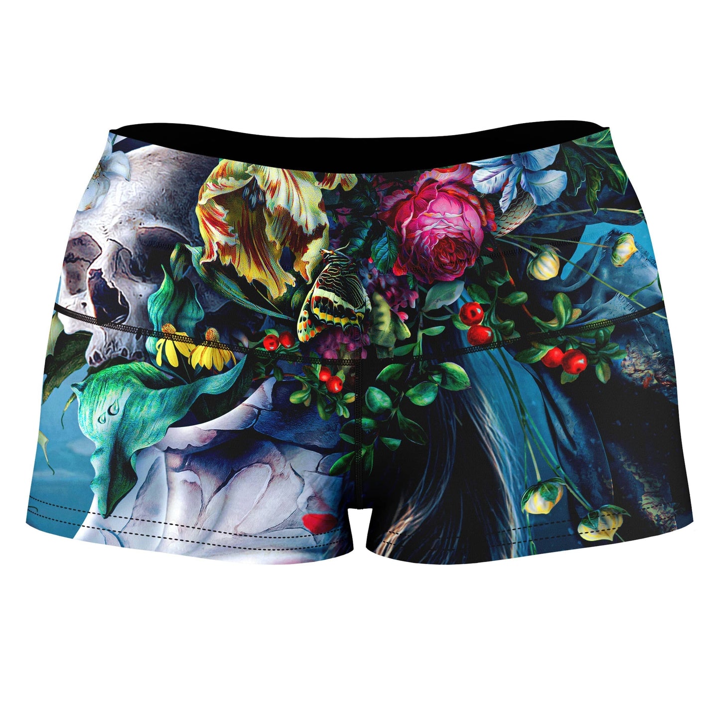 Live and Die High-Waisted Women's Shorts, Riza Peker, | iEDM