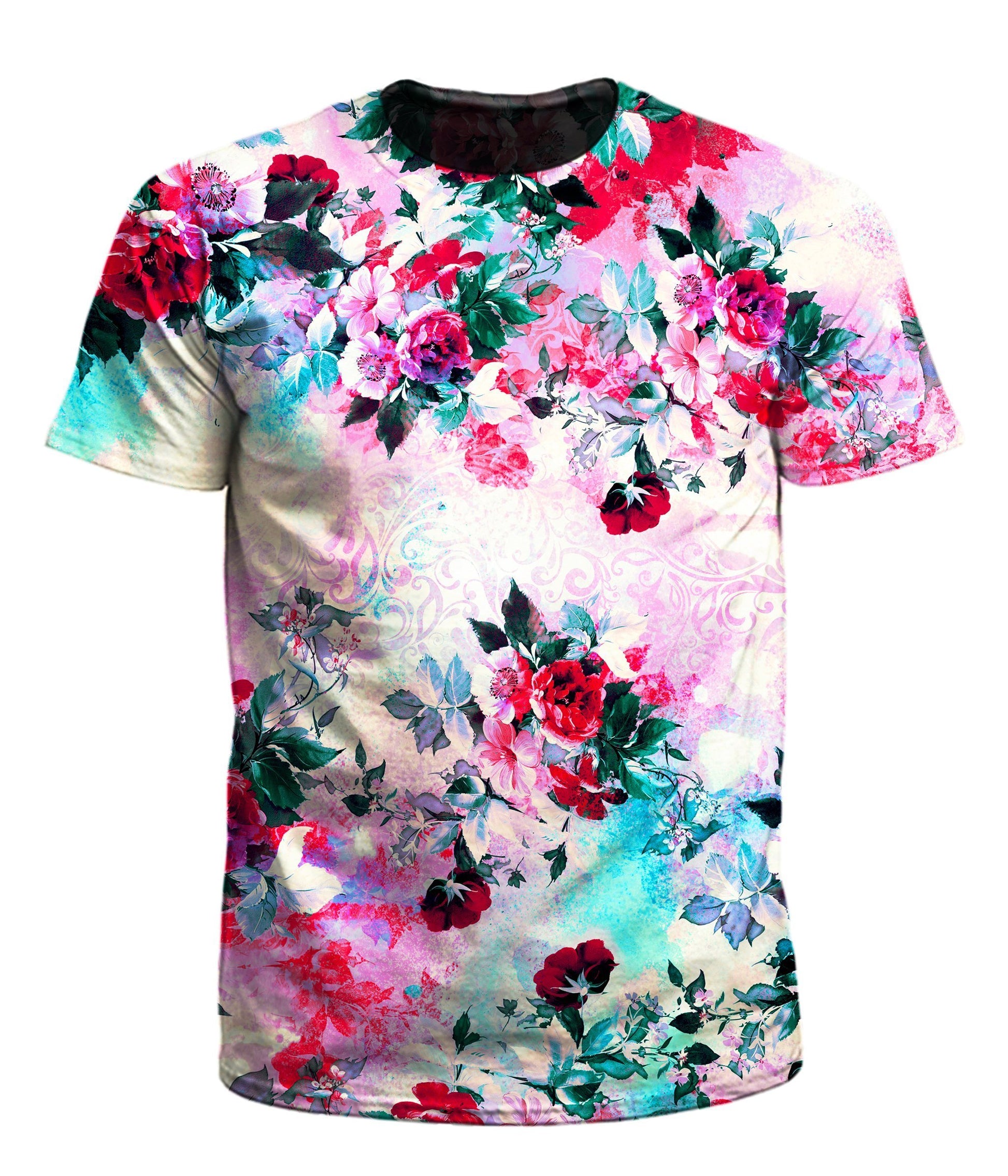Pink Floral Men's T-Shirt, Riza Peker, | iEDM