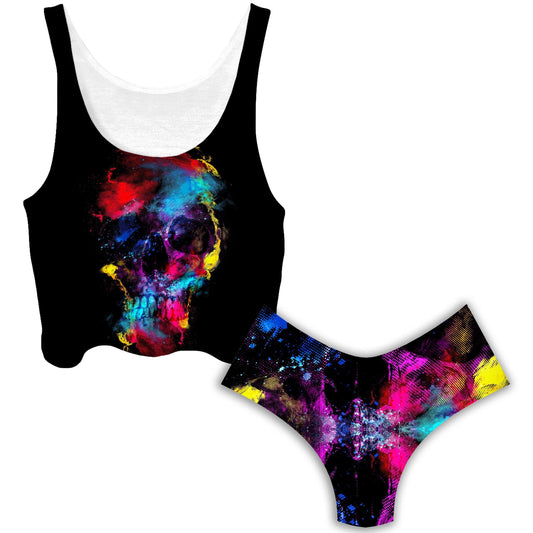 Skull 49 Crop Top and Booty Shorts Combo, Riza Peker, | iEDM