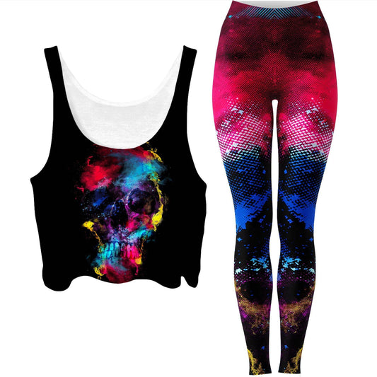 Skull 49 Crop Top and Leggings Combo, Riza Peker, | iEDM