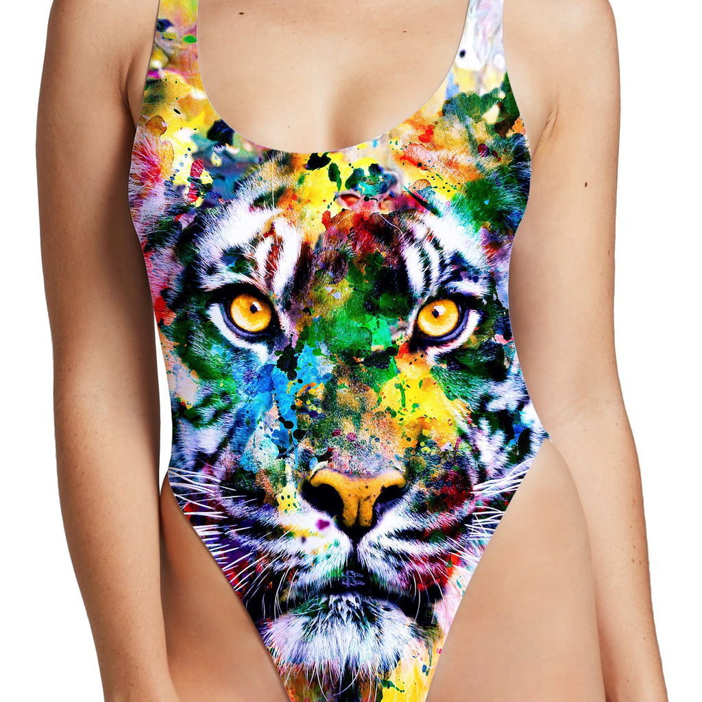 Tiger High Cut One-Piece Swimsuit, Riza Peker, | iEDM