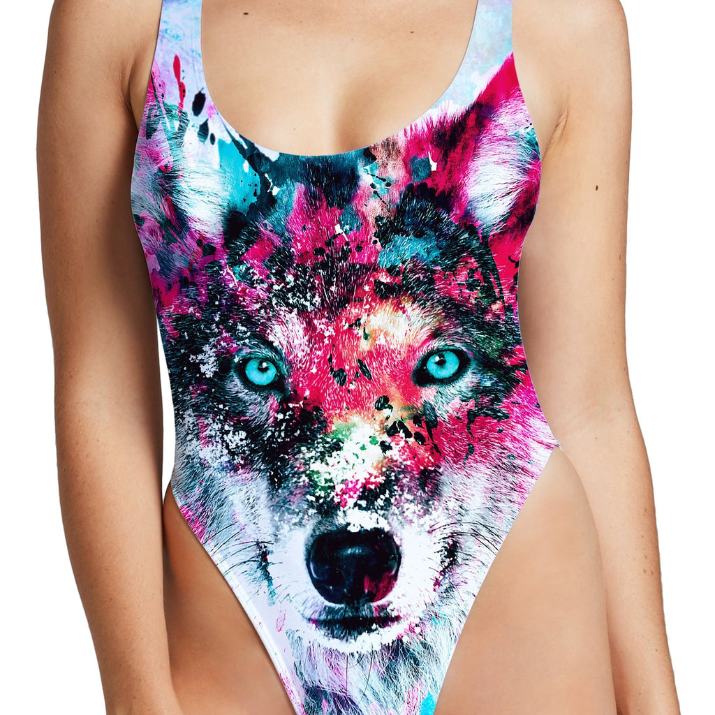 Wolf High Cut One-Piece Swimsuit, Riza Peker, | iEDM