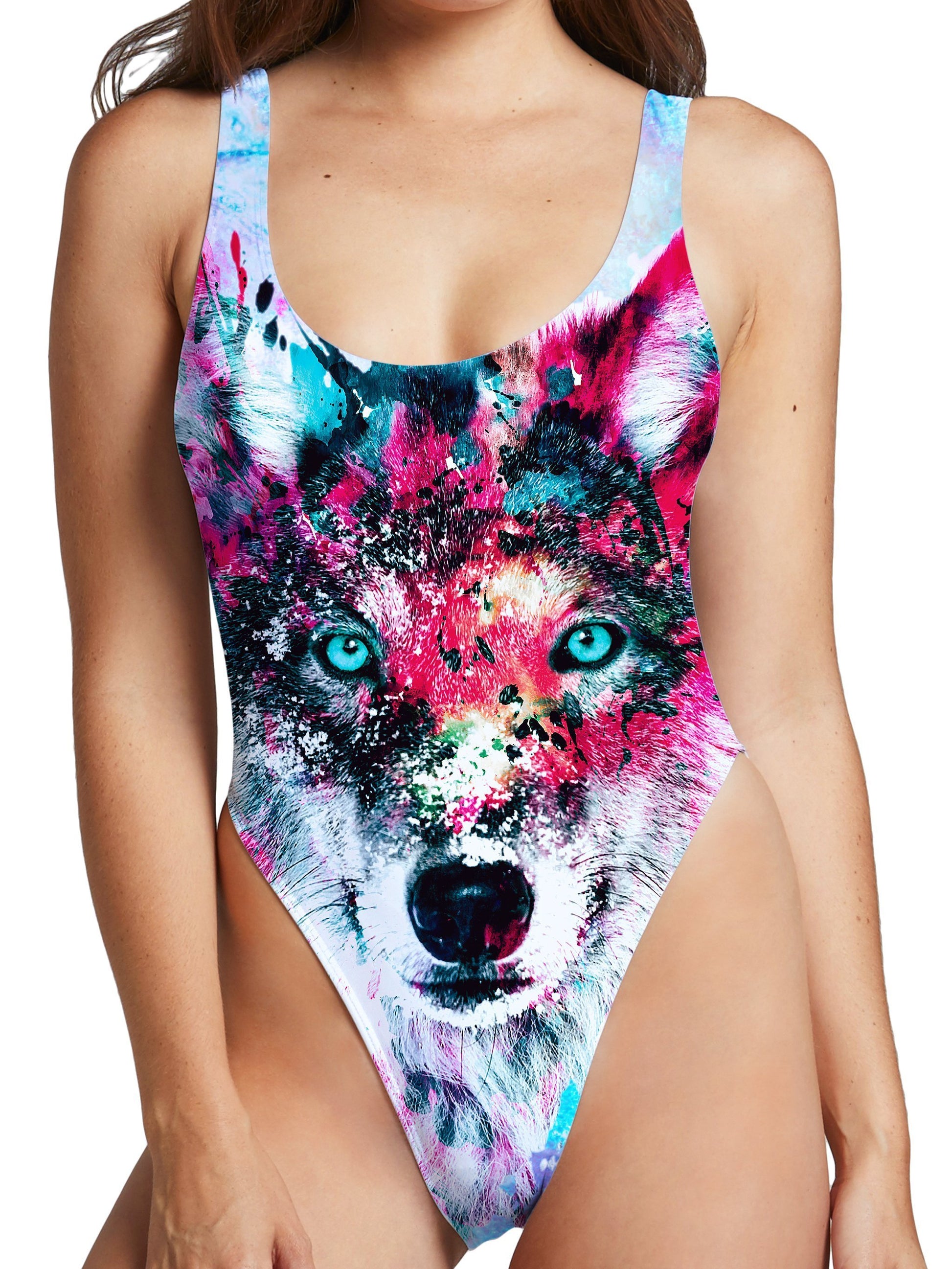 Wolf High Cut One-Piece Swimsuit, Riza Peker, | iEDM