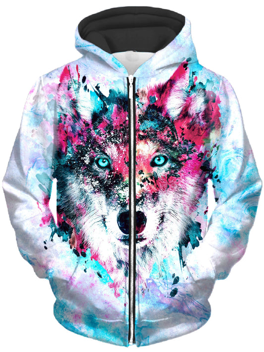 Wolf Unisex Zip-Up Hoodie, Riza Peker, | iEDM