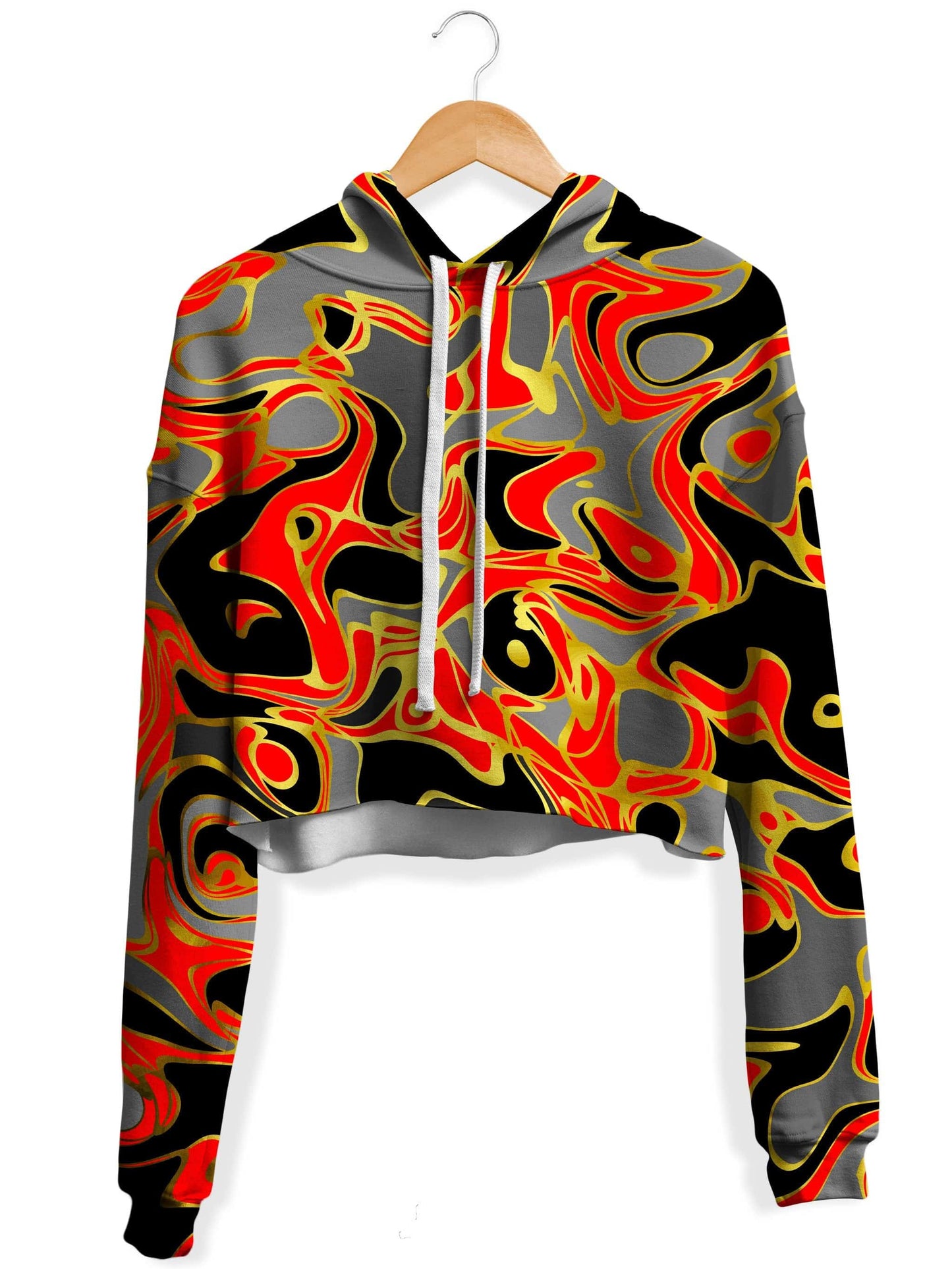 Abstract Journey Fleece Crop Hoodie, Sartoris Art, | iEDM