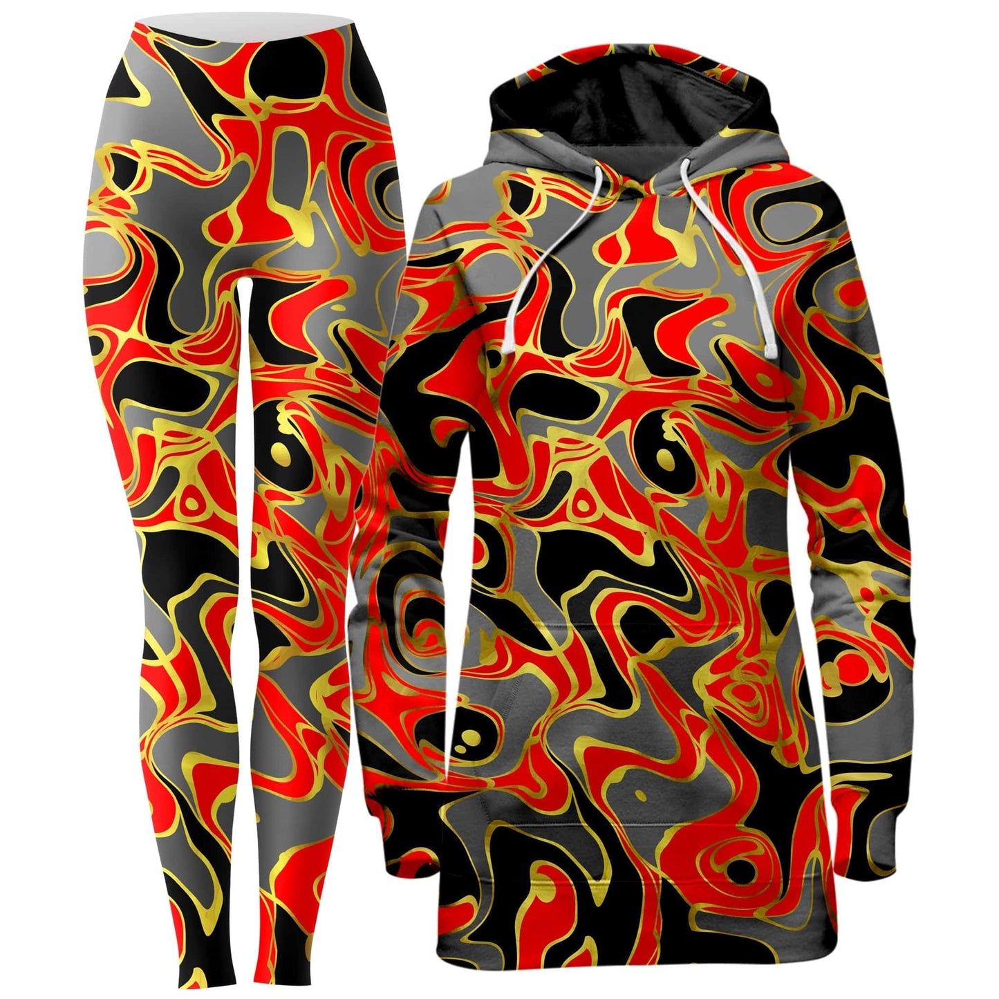 Abstract Journey Hoodie Dress and Leggings Combo, Sartoris Art, | iEDM