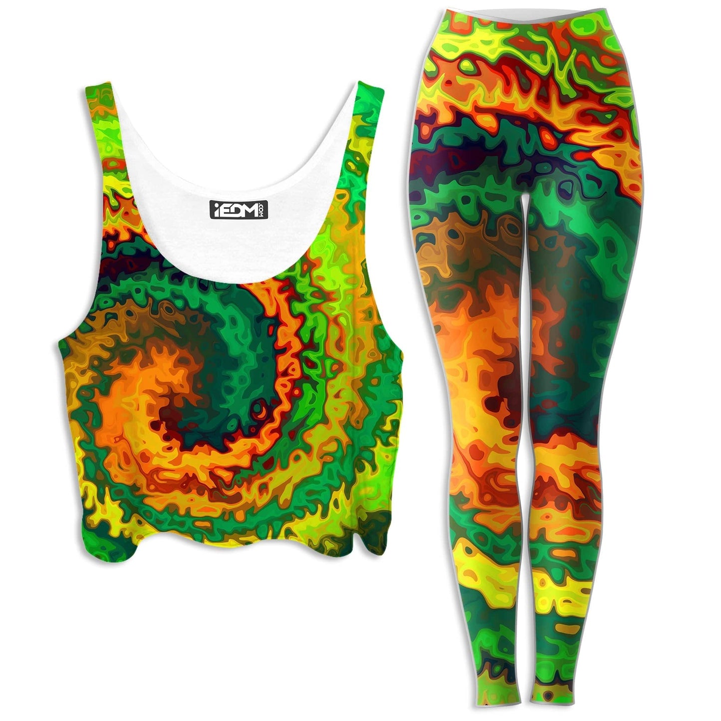 Abstract Rotation Crop Top and Leggings Combo, Sartoris Art, | iEDM