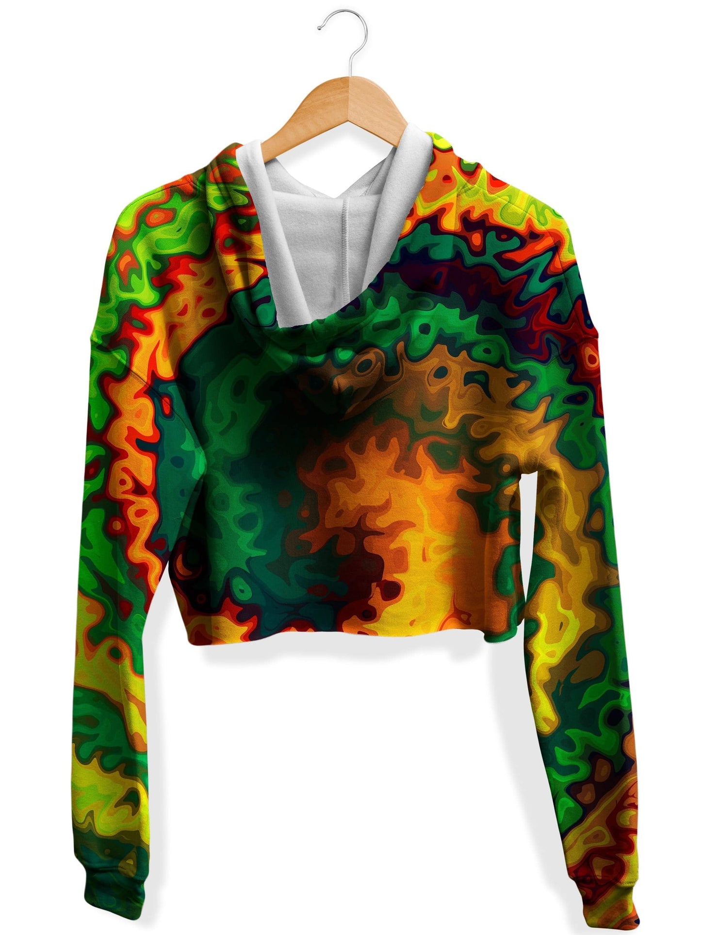 Abstract Rotation Fleece Crop Hoodie, Sartoris Art, | iEDM