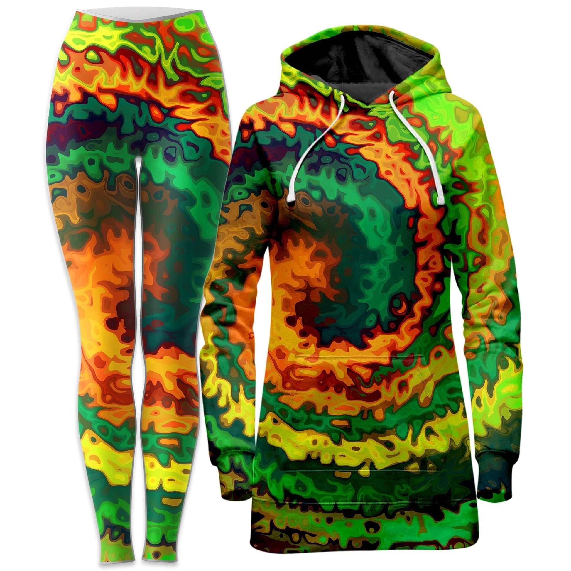 Abstract Rotation Hoodie Dress and Leggings Combo, Sartoris Art, | iEDM