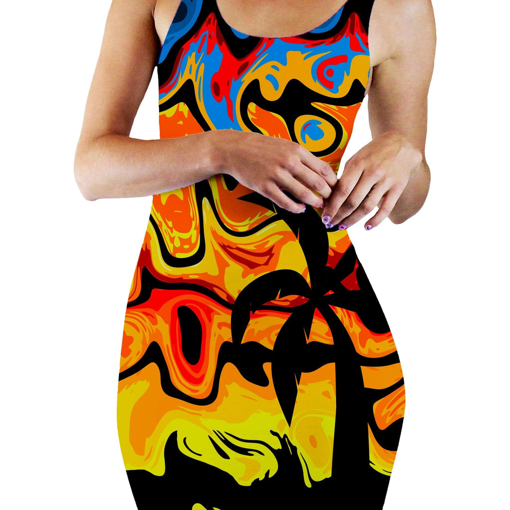 Abstract Summer Sunset Bodycon Mini Dress, Sartoris Art, | iEDM