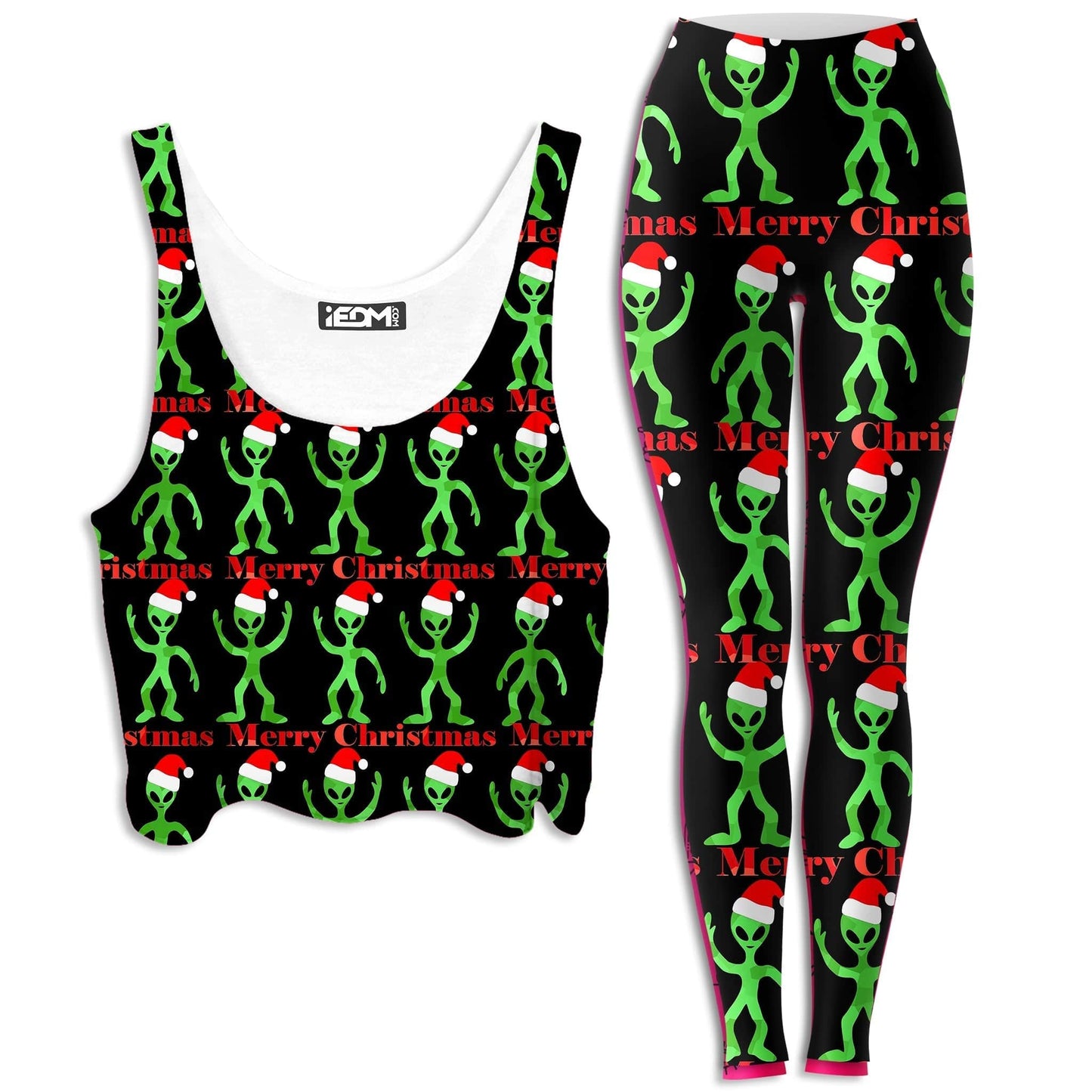 Alien Christmas Crop Top and Leggings Combo, Sartoris Art, | iEDM