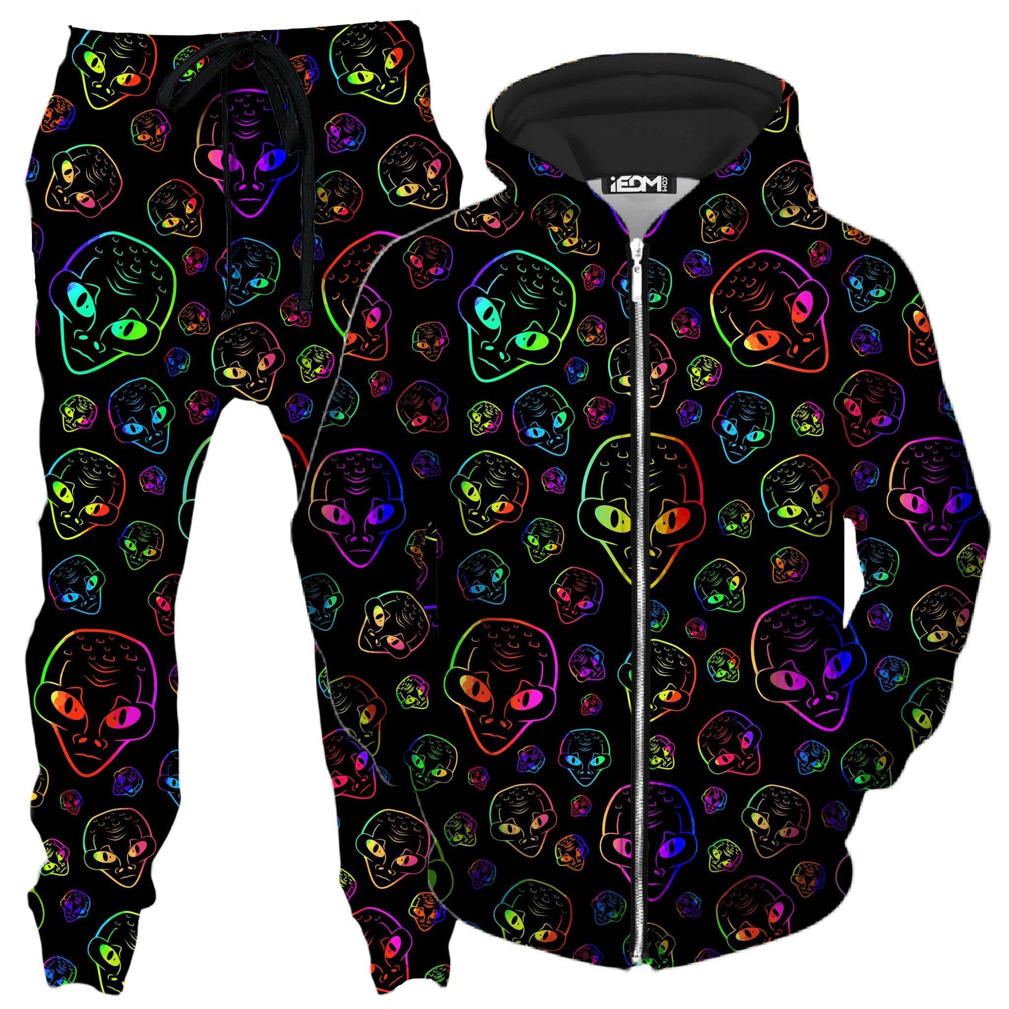 Alien Invasion Zip Up Hoodie and Joggers Combo iEDM