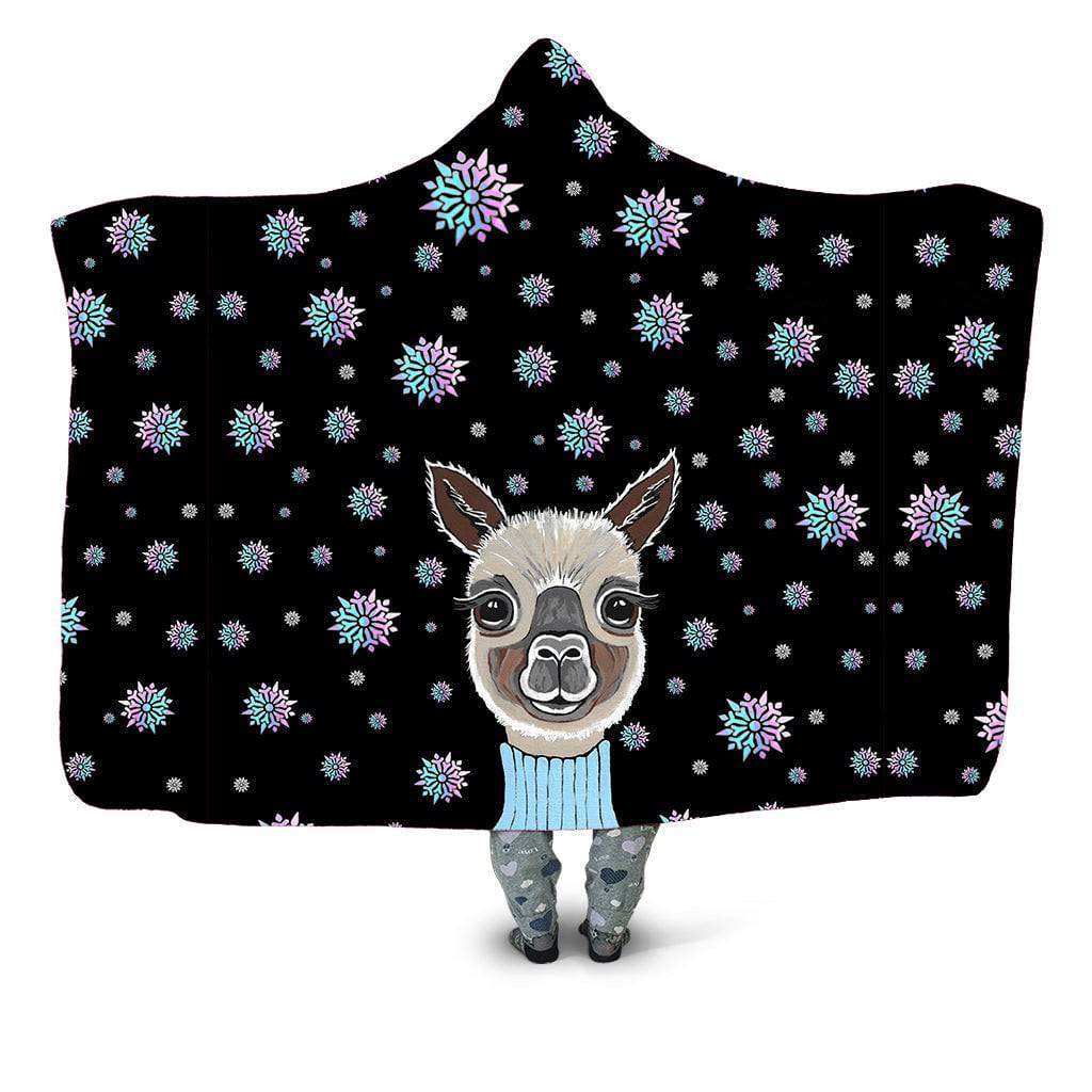 Alpaca Christmas Hooded Blanket, Sartoris Art, | iEDM