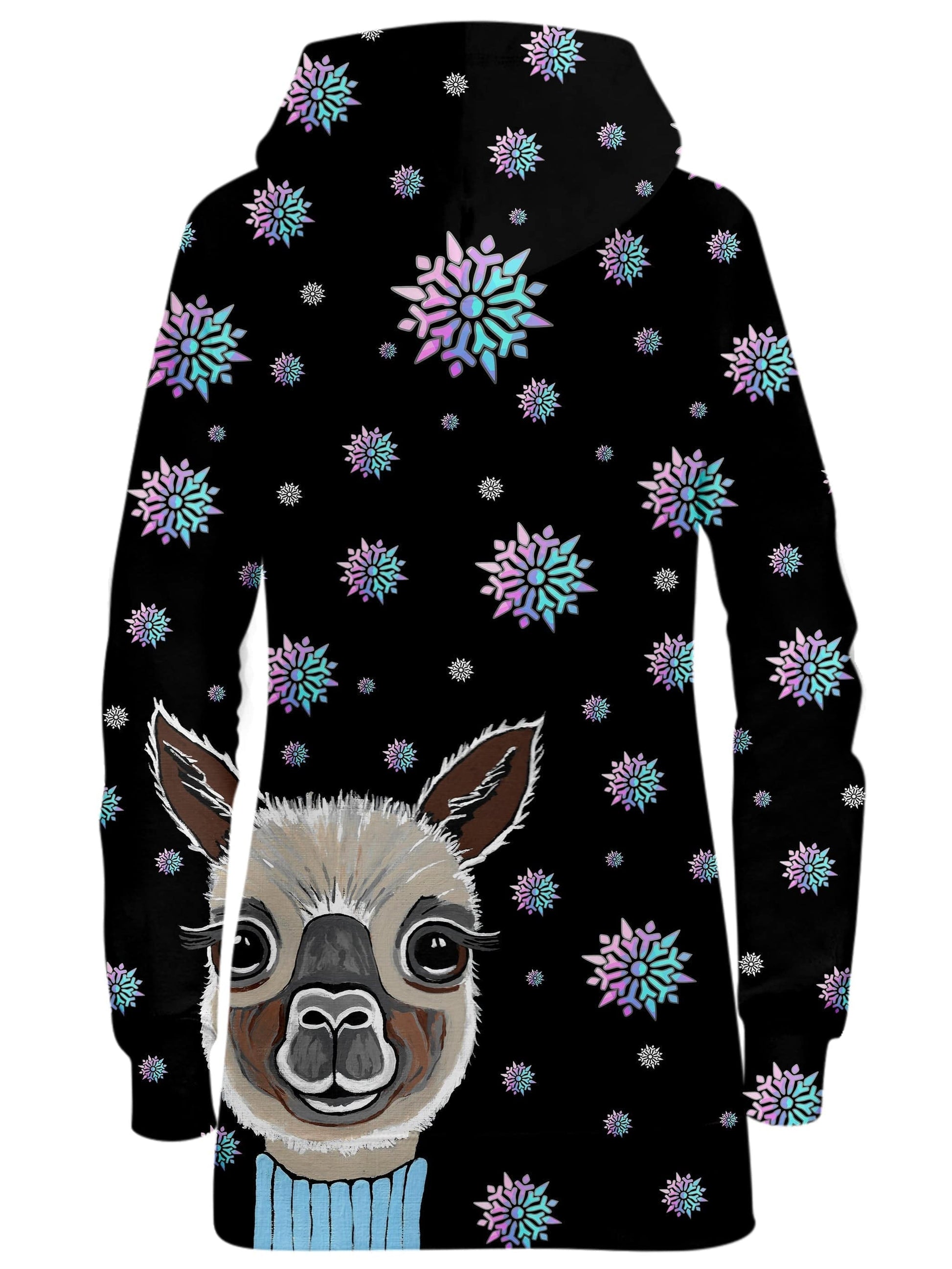 Alpaca Christmas Hoodie Dress, Sartoris Art, | iEDM