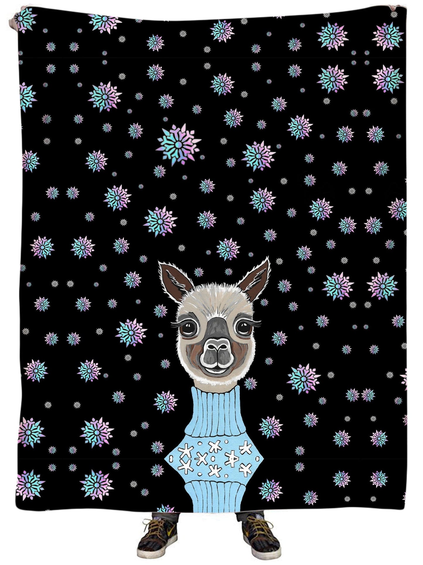 Alpaca Christmas Plush Blanket, Sartoris Art, | iEDM