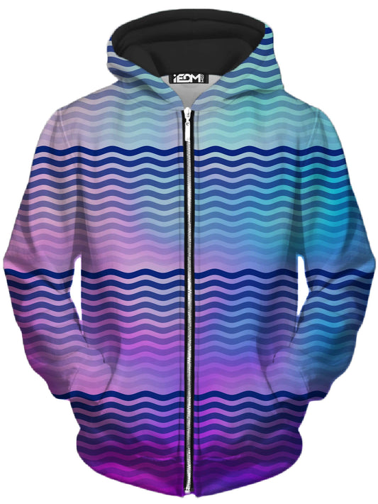 Beach Waves Unisex Zip-Up Hoodie, Sartoris Art, | iEDM