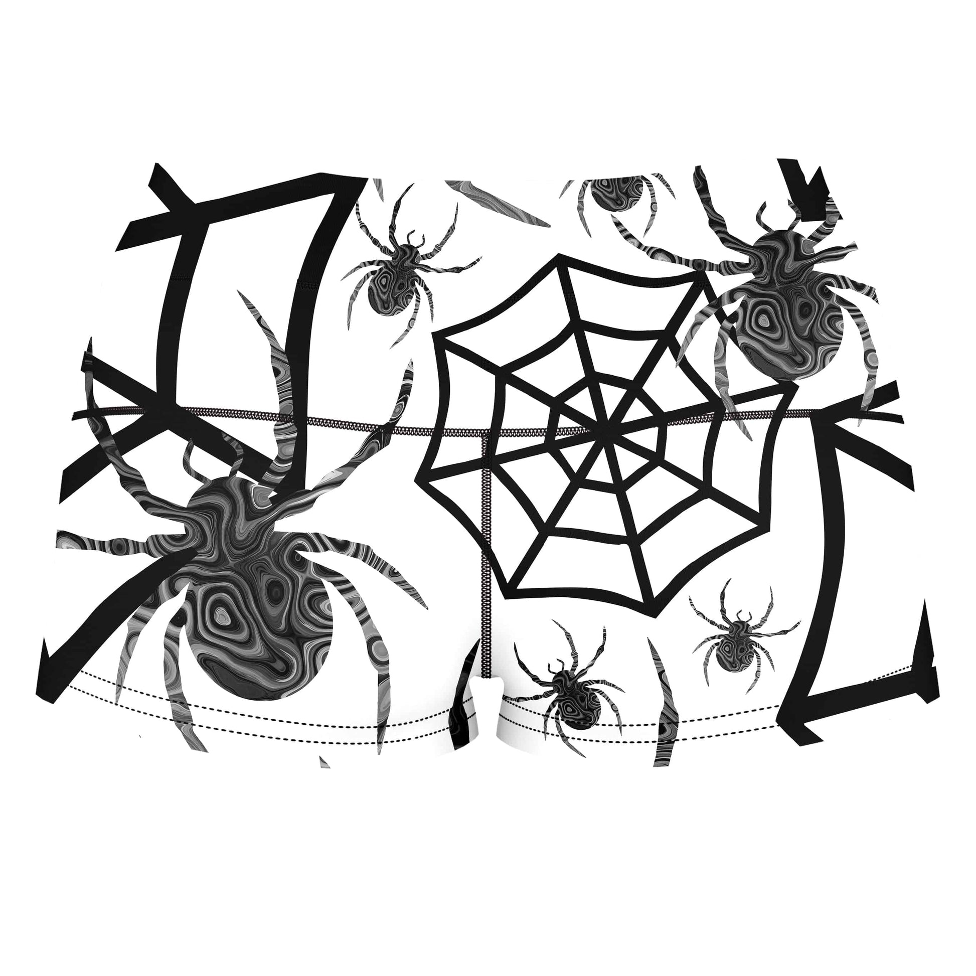 Black & White Halloween High-Waisted Women's Shorts, Sartoris Art, | iEDM