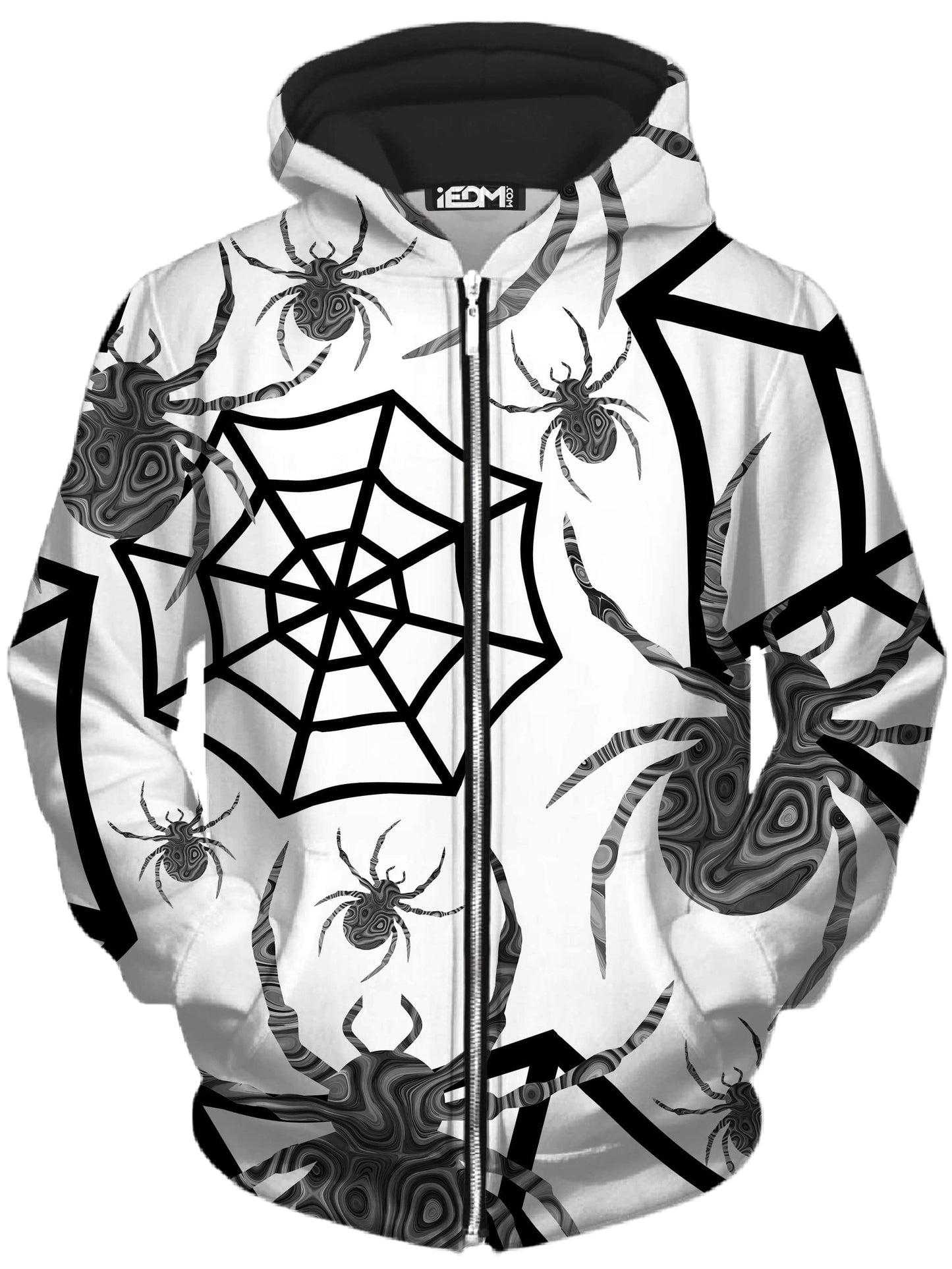 Black & White Halloween Unisex Zip-Up Hoodie, Sartoris Art, | iEDM