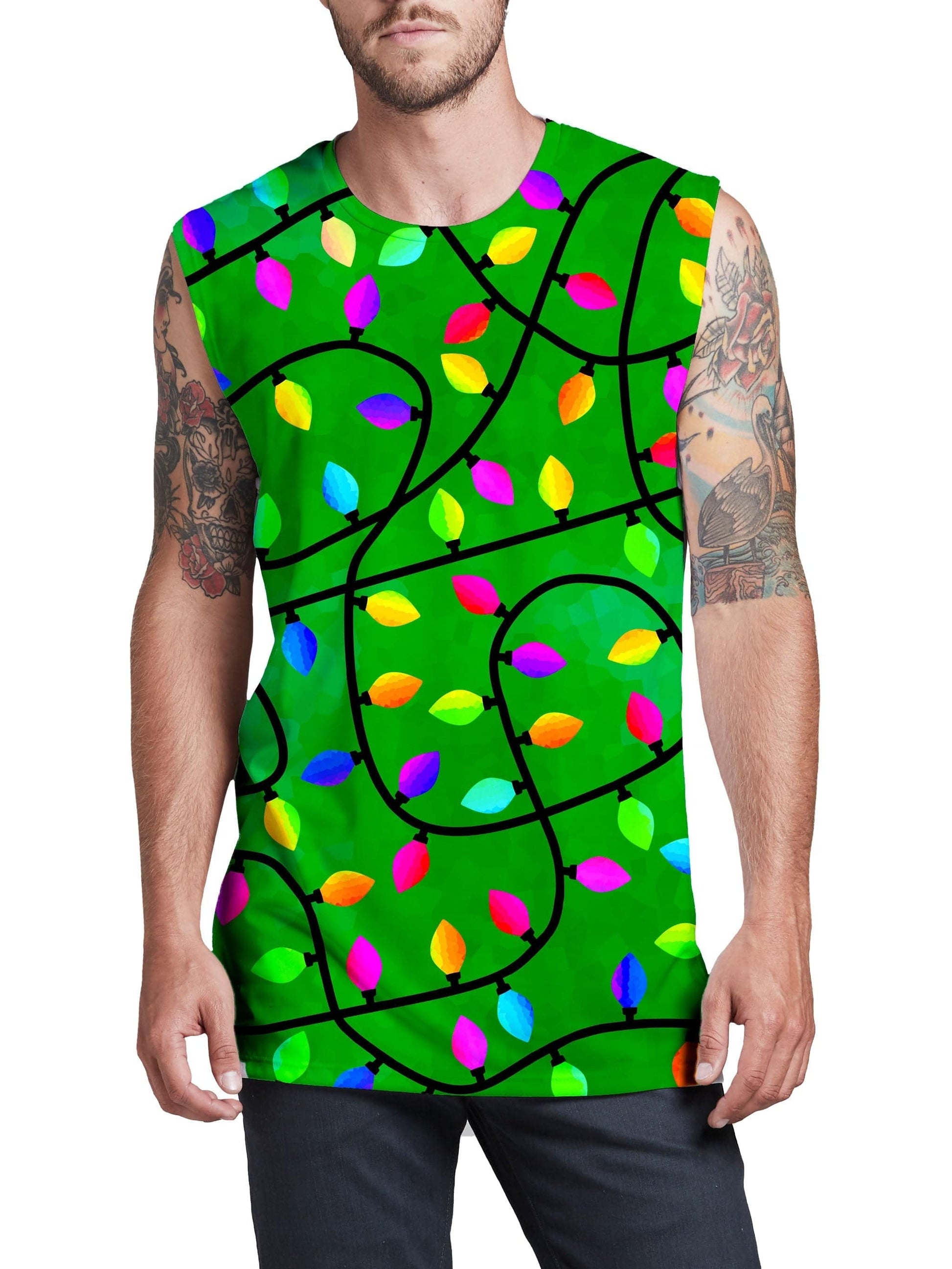 Christmas Lights Green Men's Muscle Tank, Sartoris Art, | iEDM