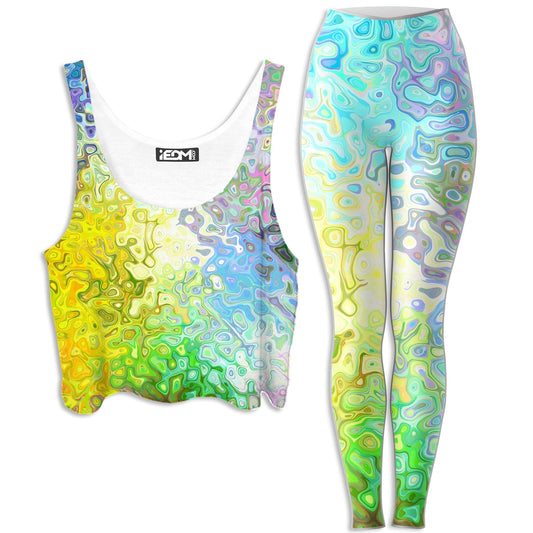 Color Jumble Crop Top and Leggings Combo, Sartoris Art, | iEDM