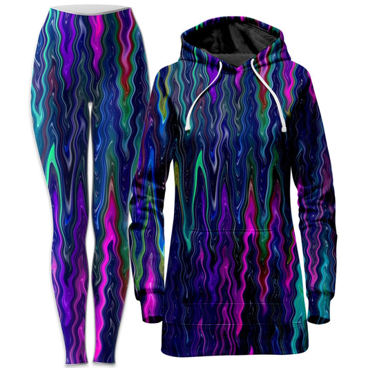 Cosmic Vibrations Hoodie Dress and Leggings Combo, Sartoris Art, | iEDM