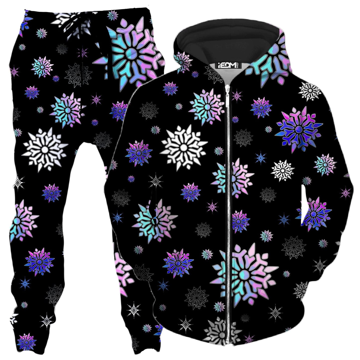 Festive Night Sky Zip-Up Hoodie and Joggers Combo, Sartoris Art, | iEDM