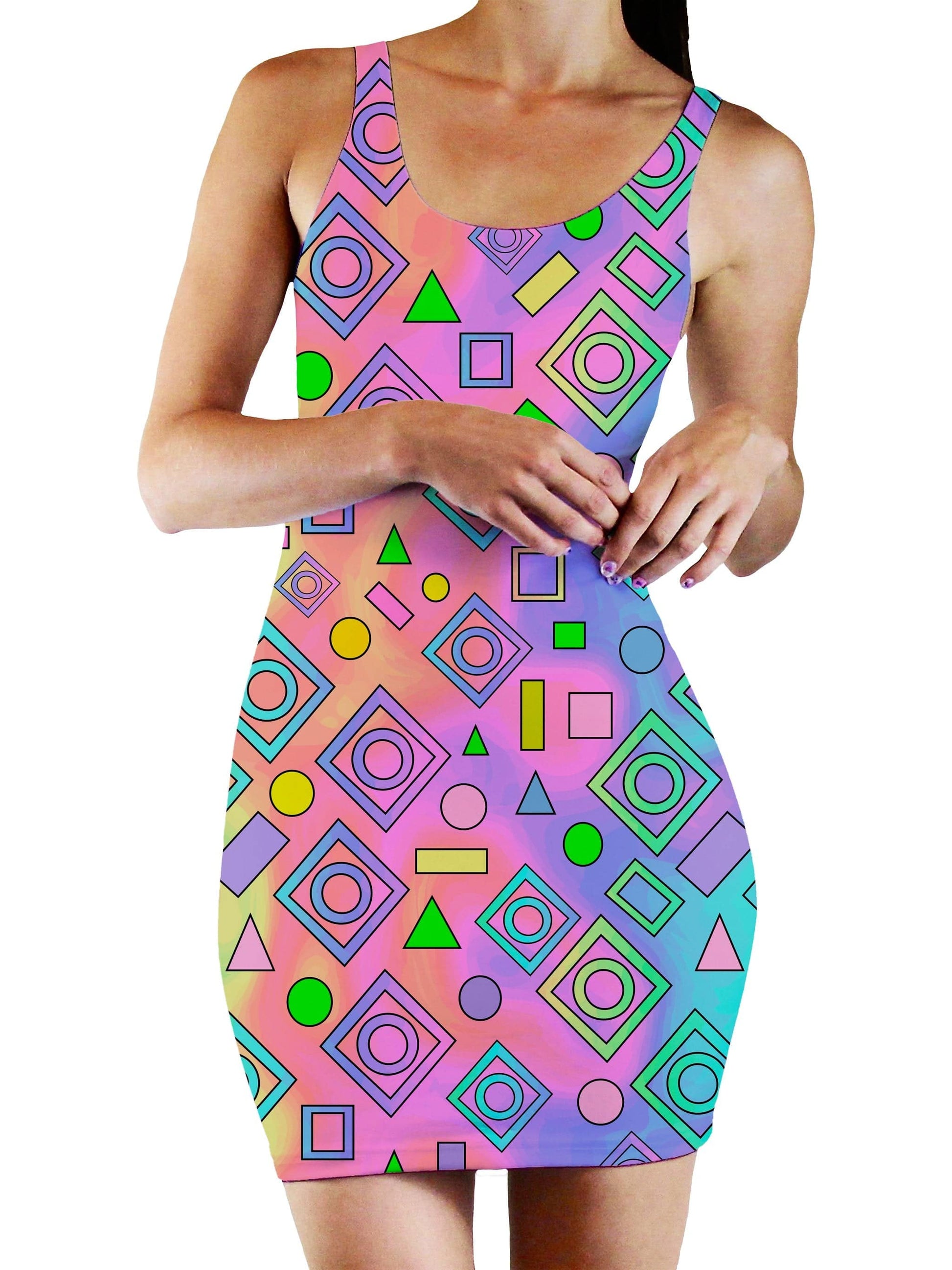Free Spirit Geometric Bodycon Mini Dress, Sartoris Art, | iEDM