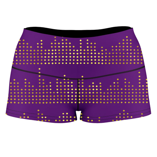 Gold Equalizer Beats High-Waisted Women's Shorts, Sartoris Art, | iEDM