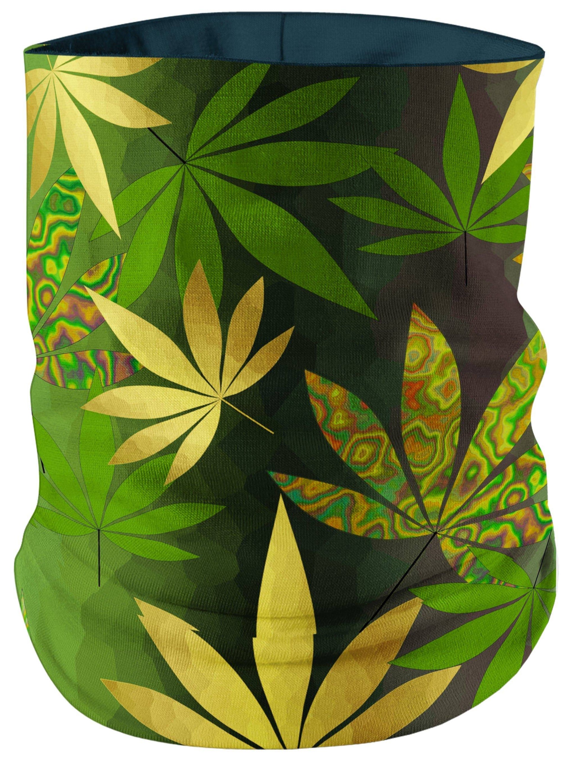 Gold Weed Leaves Bandana Mask, Sartoris Art, | iEDM