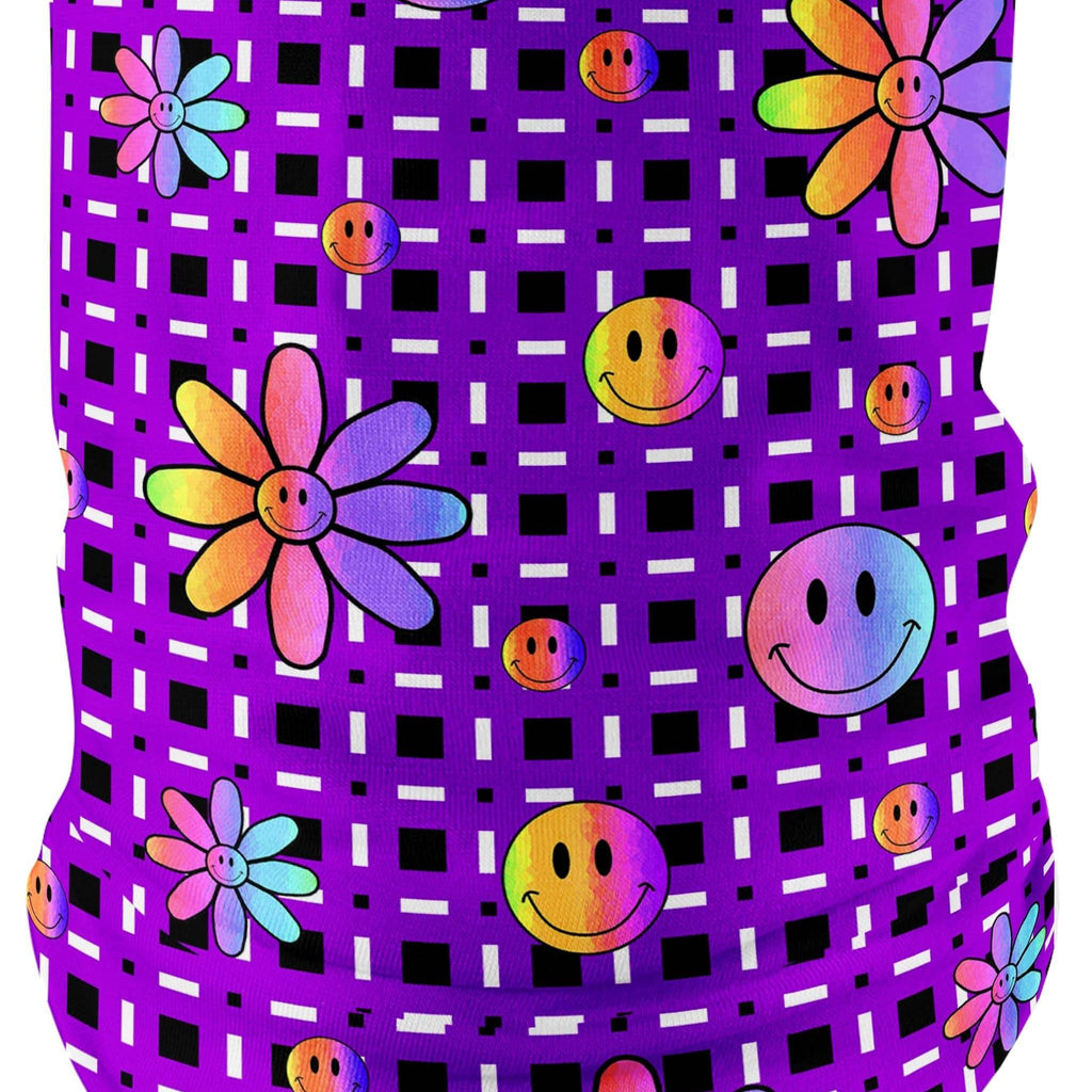 Happiness On Purple Bandana Mask, Sartoris Art, | iEDM