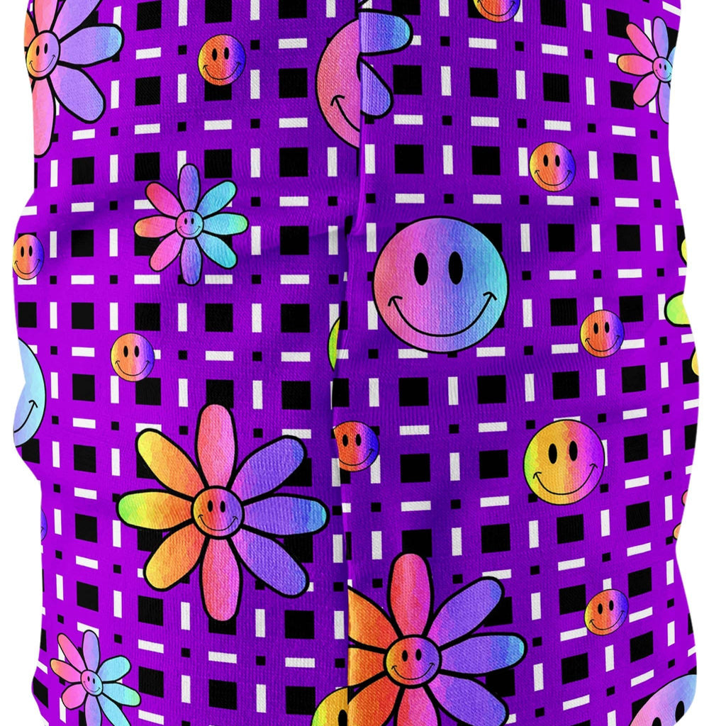 Happiness On Purple Bandana Mask, Sartoris Art, | iEDM