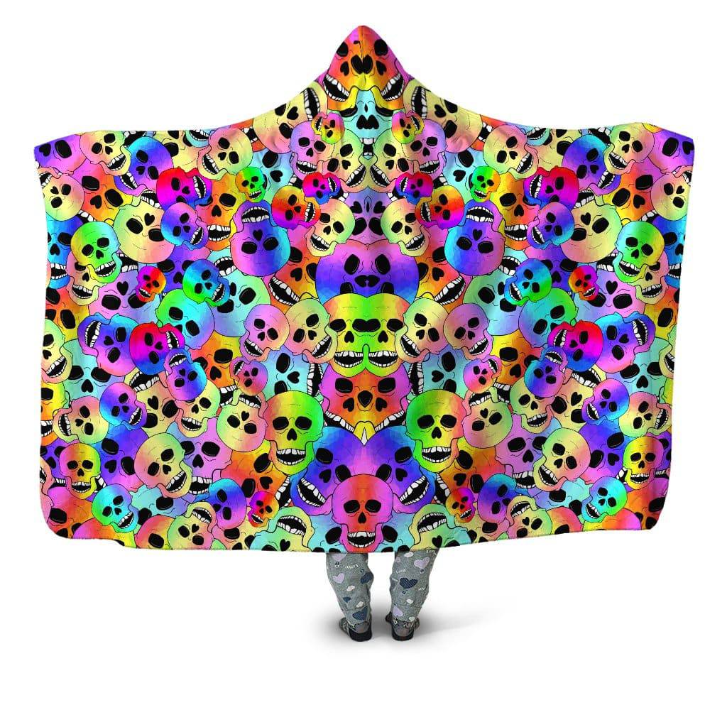 Happy Skulls Hooded Blanket, Sartoris Art, | iEDM
