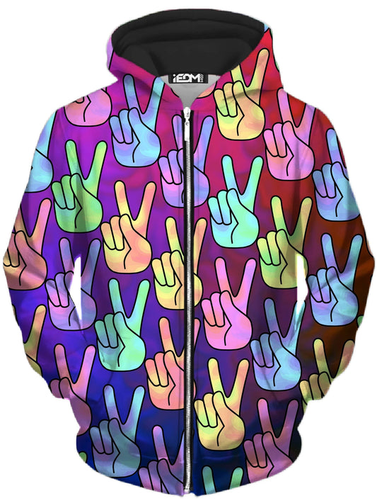 Hippy Trippy Unisex Zip-Up Hoodie, Sartoris Art, | iEDM