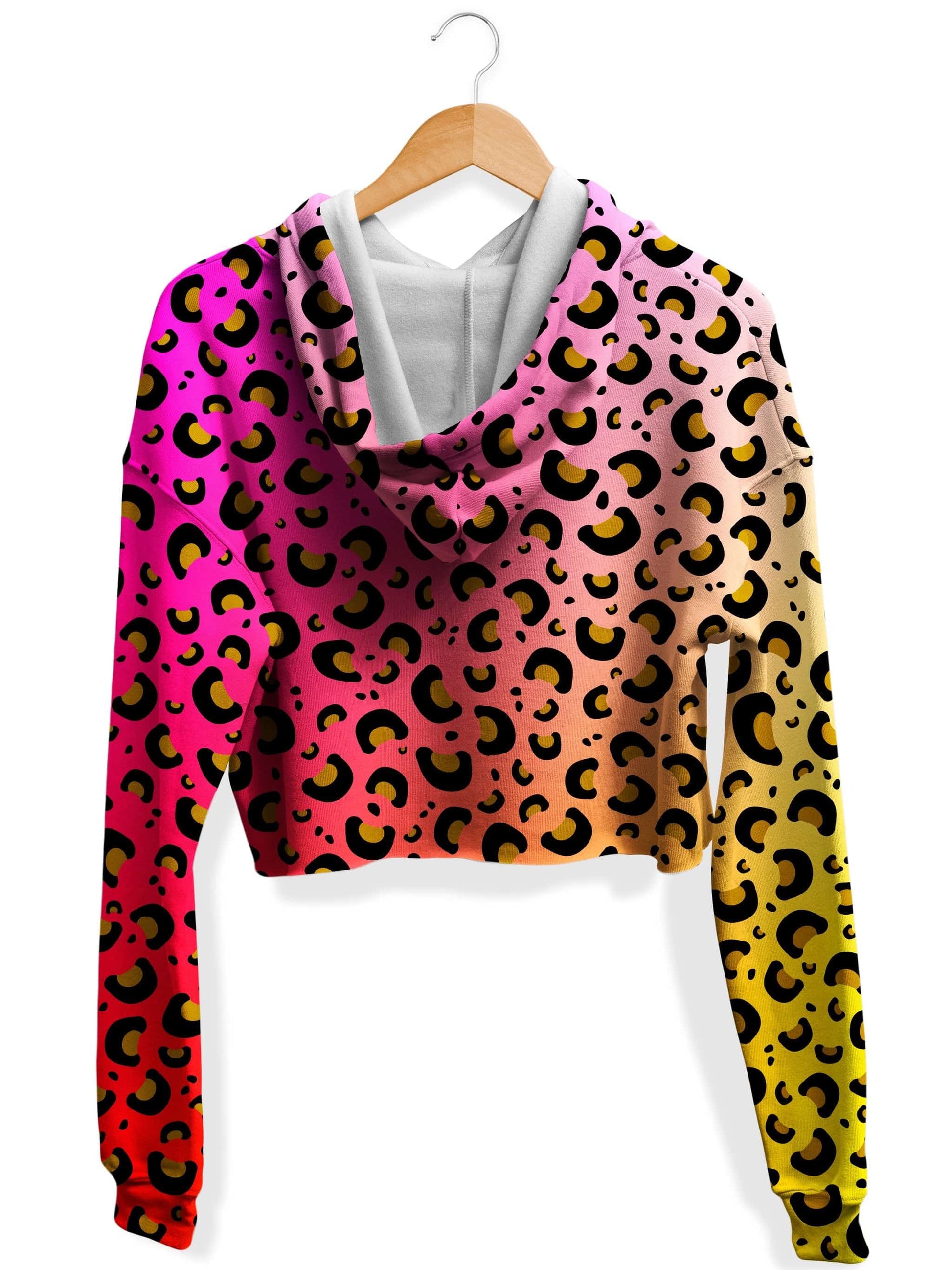 Leopard Spots Fleece Crop Hoodie, Sartoris Art, | iEDM