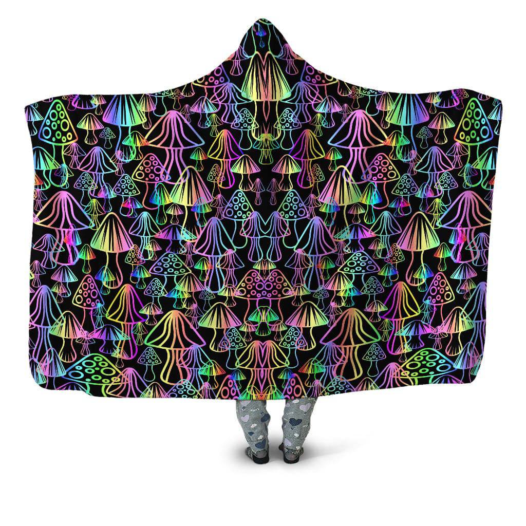 Magic Mushrooms Hooded Blanket, Sartoris Art, | iEDM