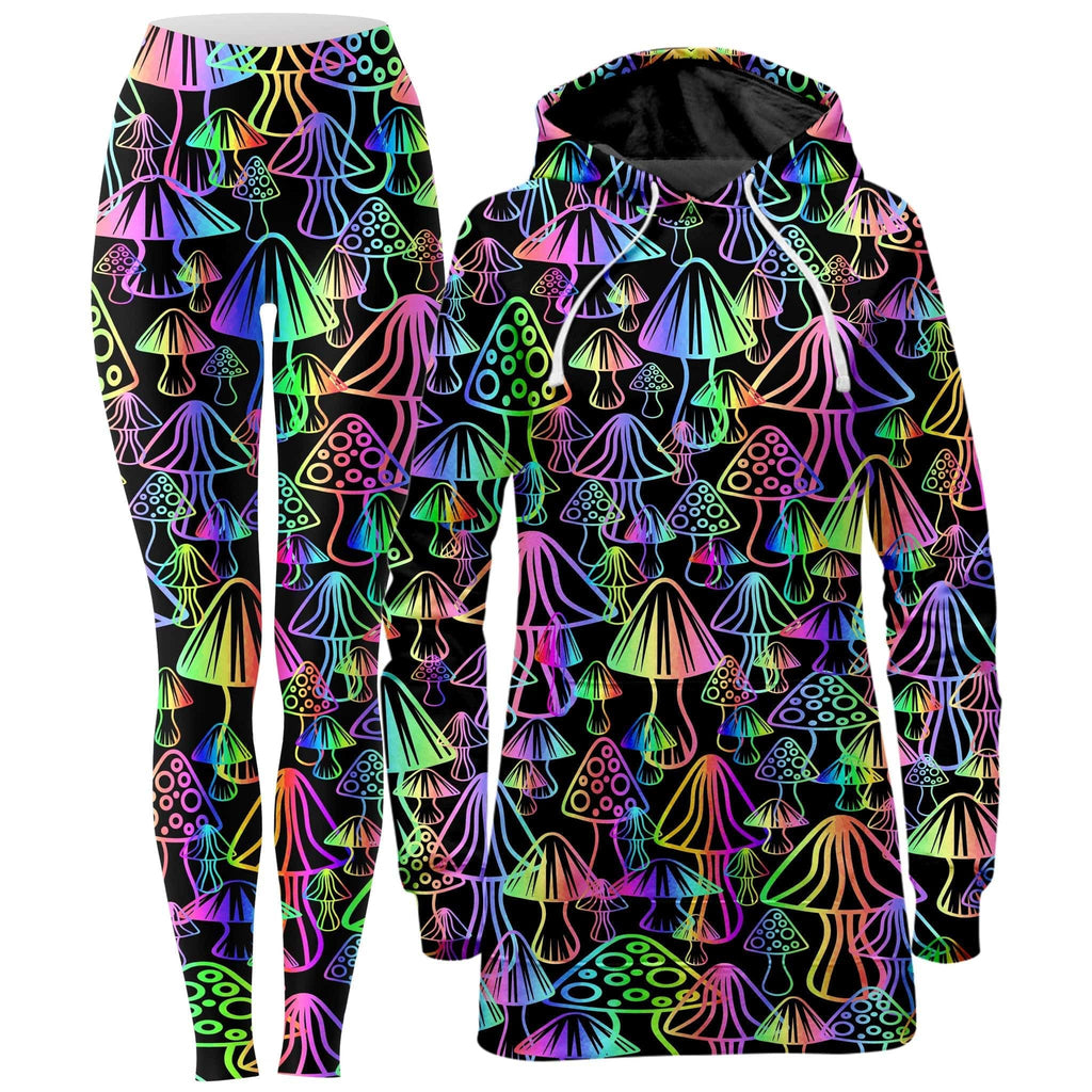 Magic Mushrooms Hoodie Dress and Leggings Combo, Sartoris Art, | iEDM