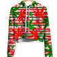 Marijuana Christmas Cheer Fleece Crop Hoodie, Sartoris Art, | iEDM