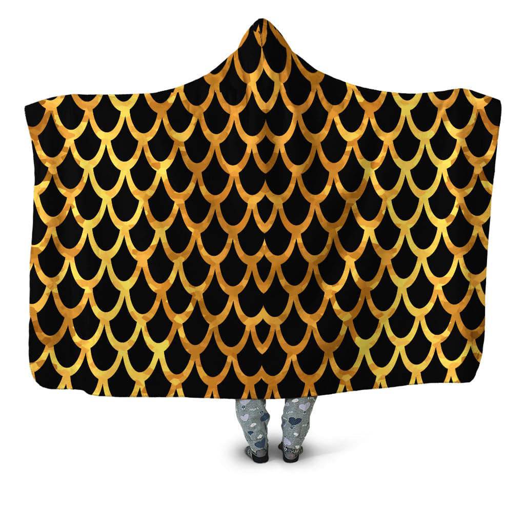 Mermaid Scales Gold Hooded Blanket, Sartoris Art, | iEDM