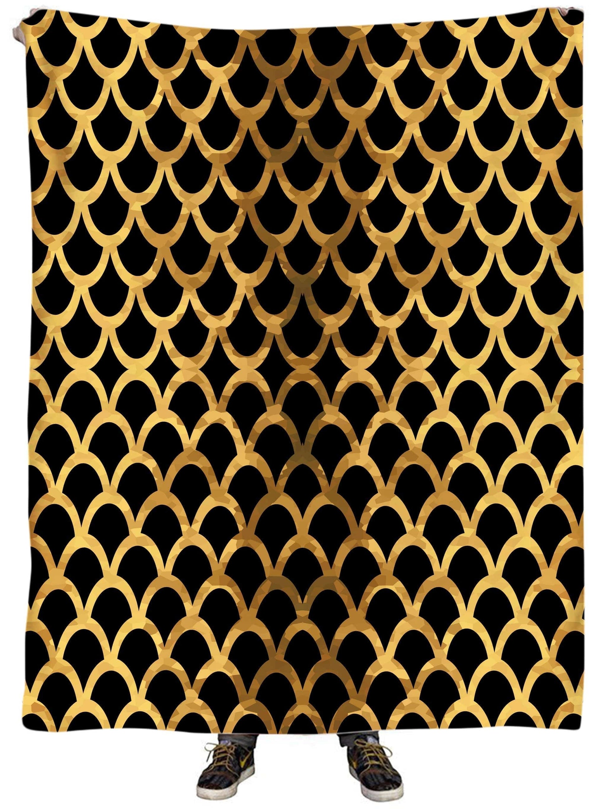 Mermaid Scales Gold Plush Blanket, Sartoris Art, | iEDM