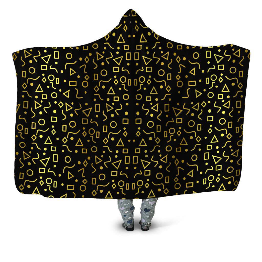 Mod Gold Shapes Hooded Blanket, Sartoris Art, | iEDM