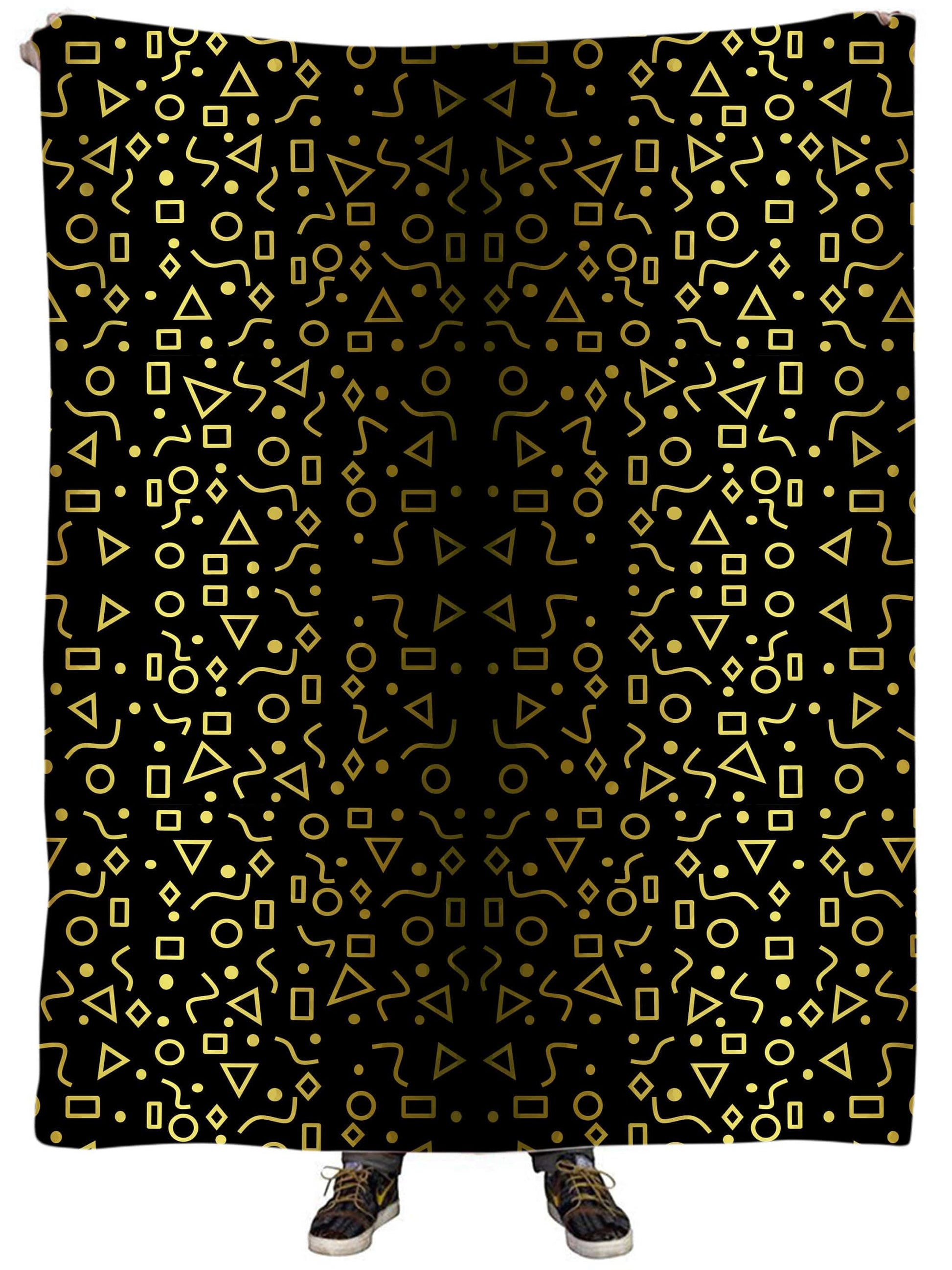 Mod Gold Shapes Plush Blanket, Sartoris Art, | iEDM