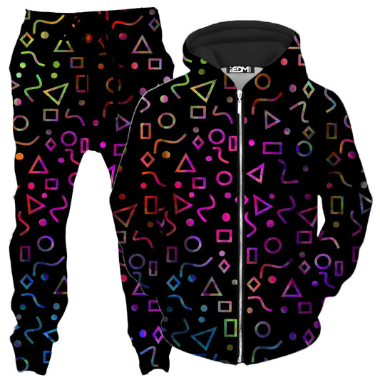 Modern Shapes Zip-Up Hoodie and Joggers Combo, Sartoris Art, | iEDM